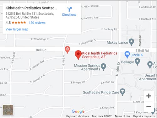 Directions From Your Location to KidsHealth Pediatrics in Glendale, AZ