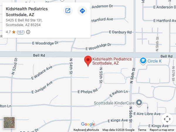 Directions From Your Location to KidsHealth Pediatrics in Scottsdale, AZ